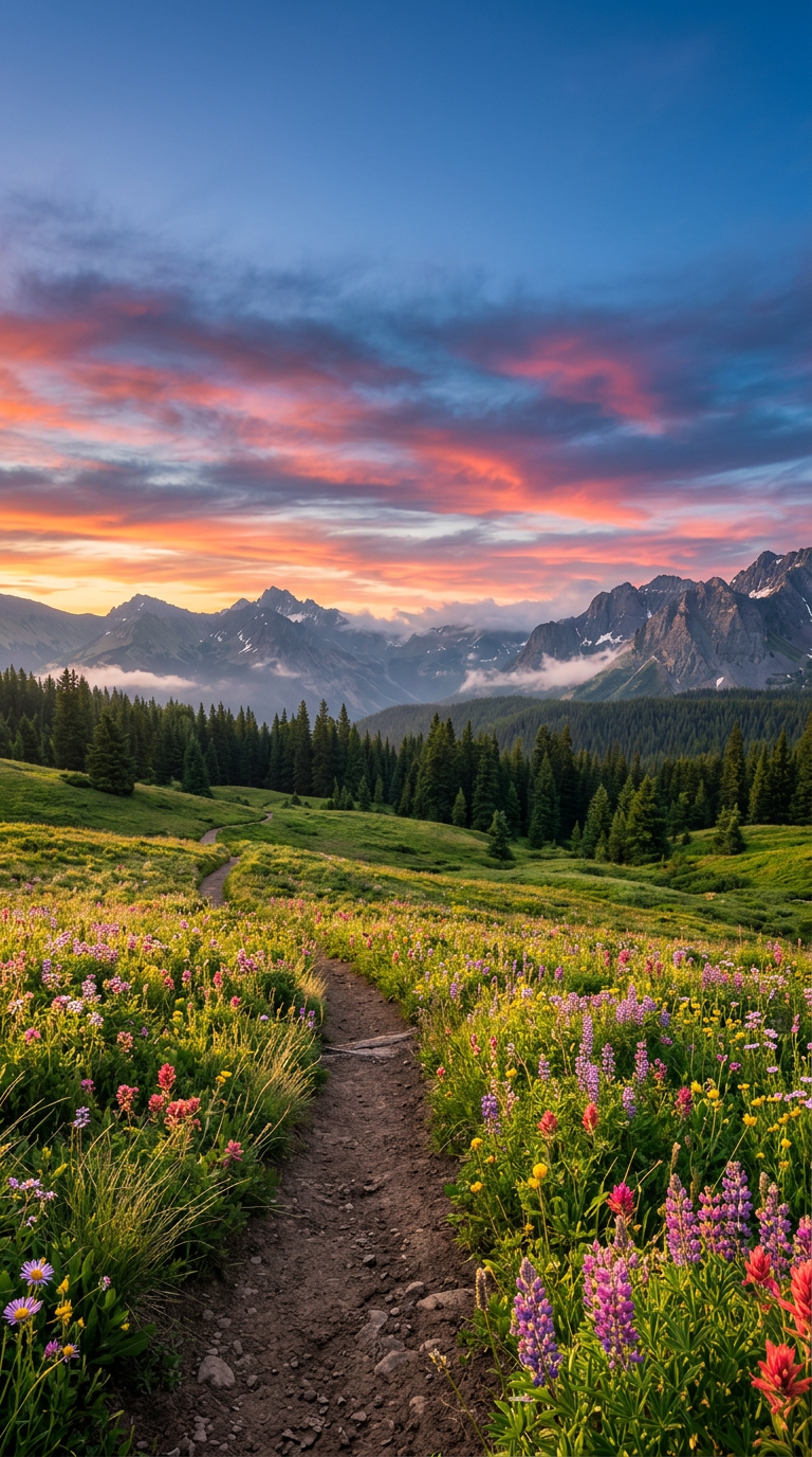 Children Skiing on Mountain